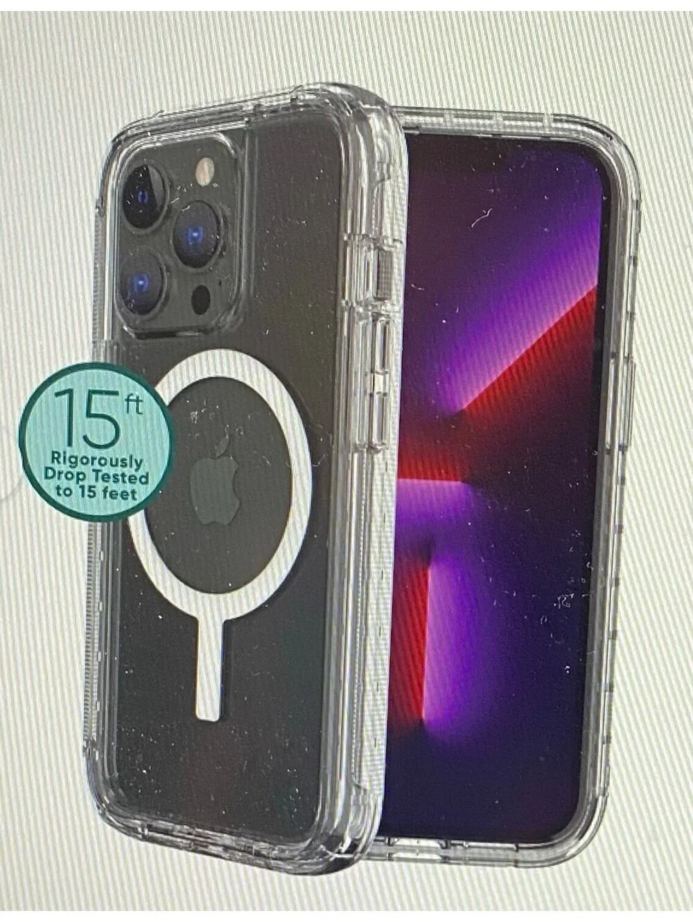 Onn Rugged Case for iPhone 13/12 Pro Max Clear